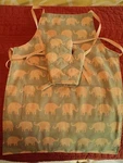 Children's Little Elephants- 2 Oven Mitts & Apron, Handmade, QUILTED,100% Cotton. Fixed Price $29.00.