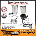 30 Quart Complete Turkey Fryer Kit With Basket And 10 Qt Pot Lots Of Extras. Fixed Price $288.88.