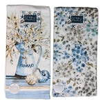 Set Of 2 Blue Escape Hydrangea & Bouquet Kitchen Towels By Kay Dee Designs. Fixed Price $18.95.