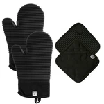 Extra Long Silicone Oven Mitts And Pot Holders Sets Heat Resistant 500 F. Fixed Price $21.45.