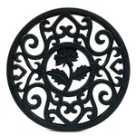 Hwagui Cast Iron Trivet Mat Teapot Stand Floral Pattern 5.3 Inch Japan. Fixed Price $46.99.