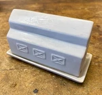 Creative Co-op Stoneware Matt Gray Barn Butter Dish Farmhouse. Fixed Price $17.99.