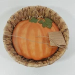 New Mud Pie Ceramic Pumpkin Bread Warming Stone Serving Basket Set. Fixed Price $29.99.