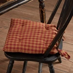 Burgundy Check 14 In Chair Pads, Set Of 6 Vhc Brands. Fixed Price $104.95.