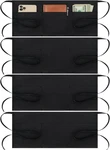 Boharers 4 Pack Waitress With 3 Pockets-black Server Aprons-waiter Short. Fixed Price $21.99.
