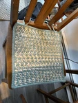 Set Of 4 Colonial Mills Wool Woven Square Chair Pads Seafoam Cream. Fixed Price $26.99.