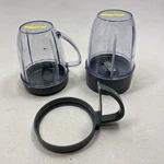 Lot Of 2 Nutribullet Cups, 1 Blade Base Lid Handle For 4". Fixed Price $15.80.
