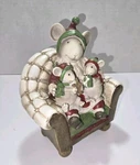 Tii Collections Santa Mouse With Kid Mice In Chair Christmas Figure. Fixed Price $10.00.