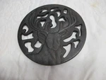 Vtg Old Mountain Cast Iron Buck Stag Deer Trivet 7.5" Diameter. Fixed Price $19.99.