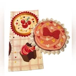 Disney Parks Minnie Mickey Mouse Cupcake Potholder & Kitchen Towel Nwt. Fixed Price $49.00.