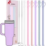 Reusable Replacement 12 Inch Long Silicone Straw With Cover, Stocking Stuffers. Fixed Price $13.99.