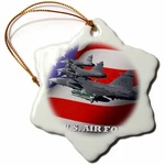 3DROSE United States Air Force Inch Snowflake Porcelain Ornament. Fixed Price $14.99.