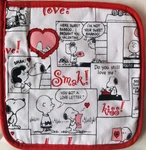 Peanuts Snoopy Smak Kiss, Love 8 X Hot Pad W/ Loop For Hanging New Free Ship. Fixed Price $14.95.