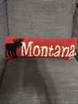Chandler 4 Corners Montana Moose Lumbar Pillow Small Long Laura Megroz Hook Wool. Fixed Price $38.00.