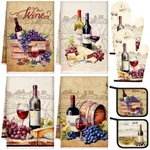 8 Pcs Kitchen Towel Pot Holders And Oven Mitts Set Decoration 4 Dish .... Fixed Price $20.76.