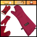 17" High Heat Oven Mitt - Cool Touch Flame Protection Up 900 F, Red, Kitchen. Fixed Price $89.99.