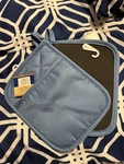 Home Collection Blue Pot Holder Mitts Pocket Quilted Rubber Backing Set Of 2. Fixed Price $12.95.