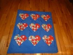 Heart Quilt Handmade Pieced Nine Patch 38 X 41". Fixed Price $14.99.
