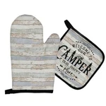 Welcome To Our Camper Camping Rv Kitchen Oven Mitts And Pot Holders Sets,. Fixed Price $22.96.