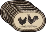 Rooster Braided Placemat Set Of 6 Ivory & Gray Country Farmhouse Sawyer Mill. Fixed Price $74.95.