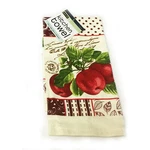 Piece Printed Kitchen Dish Towel French Script Red Apples 15" X 25". Fixed Price $7.99.