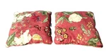 Waverly Garden Room Floral Manor Cushions Pair 16"X16" Blush Red/white/green. Fixed Price $12.50.