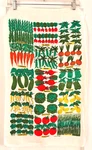 Vtg. Kay Dee Vegetable Garden Linen Kitchen Tea Towel, Lois Long Design 27"X16". Fixed Price $18.00.