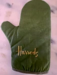 Harrods Knightsbridge London Oven Mitt Green Yellow Striped Cotton Kitchen New. Fixed Price $10.99.