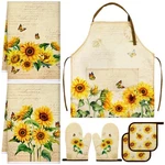 Bencailor 7 Pcs Sunflower Kitchen Towels Oven Mitt And Pot Holder Apron Kitch.... Fixed Price $26.49.