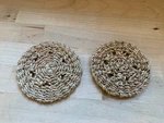 Vintage Natural Twine Coasters Trivets - Round Design 4" Set Of 2. Fixed Price $15.00.