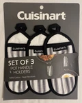 Cuisinart Pot Handle Holders Black & White Ticking Stripe 100% Cotton Nip. Fixed Price $19.99.