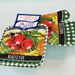 Kitchen Oven Mitt And Pot Holder Set Radish American Mills Quilted Heat Resist. Fixed Price $10.99.