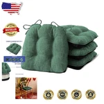 Luxury Dark Green Dining Chair Cushions, 4PC Tufted Memory Foam, Breathable. Fixed Price $99.54.