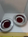 Two Offering Plates Aluminum 12" Red Cloth Bottom Broadman And Artistic. Fixed Price $79.99.