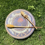 Signed Vintage Pacific Northwest Coast Hand Drum Clarence Wells Native American. Fixed Price $75.00.