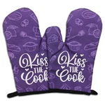 Gosjinnk 2 Pcs Funny Kitchen Oven Mitts Kiss The Cook 7 X 10.5 In, Purple. Fixed Price $22.31.