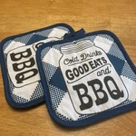 Nwt Home Collection Pot Holders Cold Drinks Good Eats & Bbq 7 X. Fixed Price $8.99.