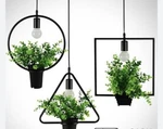 2 Pendant Light W/plant Pot Matte Blk By Scandinaf Choice Square/round/triangle. Fixed Price $24.00.