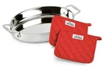 All-clad Stainless Steel 15-INCH Oval Roaster With Pot Holders. Fixed Price $69.99.