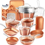 Hammered 20 Pc Ceramic Cookware Set Nonstick, True Pots And Pans. Fixed Price $299.88.