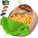 Zulay Silicone Strainer - Adjustable Snap For Most & Pans. Fixed Price $9.99.