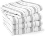 Williams Sonoma Kitchen Towels Set Of 4 Grey Classic Stripe Dish Cloths. Fixed Price $29.99.