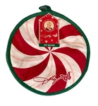 New Licensed Dolly Parton Christmas Round Peppermint Pot Holders Limited Edition. Fixed Price $5.99.