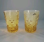Zodax Amber Glass Tumbler Fleur-de-lis 8 Oz Set Of 2. Fixed Price $34.99.