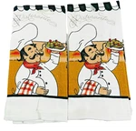 Kitchen Italian Chef Theme Cotton Home Collection - Set Of 2 Towels Nwt. Fixed Price $12.87.