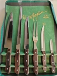 Maxam Stainless Steel Kitchen Knives Vintage Japan Carving 6 Piece Set Wood Hand. Fixed Price $24.99.