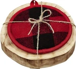 Mud Pie, Red, Wooden Pot Holder & Buffalo Trivet Set. Fixed Price $30.00.