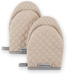 Kitchenaid Beacon Two-tone Non-slip Mini Oven Mitt Set, Milkshake/beige, 5.5"X8". Fixed Price $16.99.