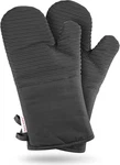 Oven Mitts Pair, Flexible, 100% Cotton With Unique Heat Resistant Food Grade Sil. Fixed Price $31.92.