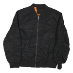 Mens Black Nylon Bomber Jacket 3XL Zip Closure Plain Style Casual Outerwear. Fixed Price $29.90.